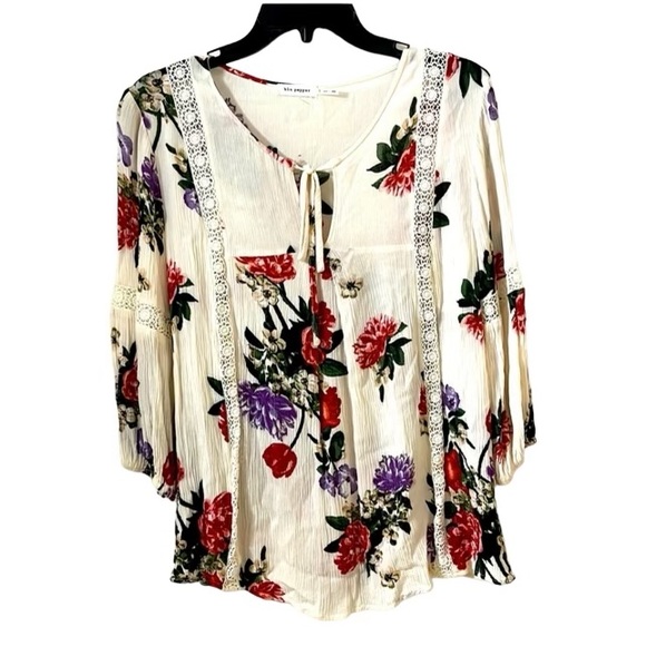 Blu Pepper Tops - Blu Pepper S Women’s Floral Peasant Blouse